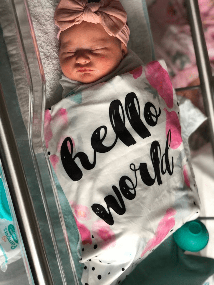 hello world newborn swaddle